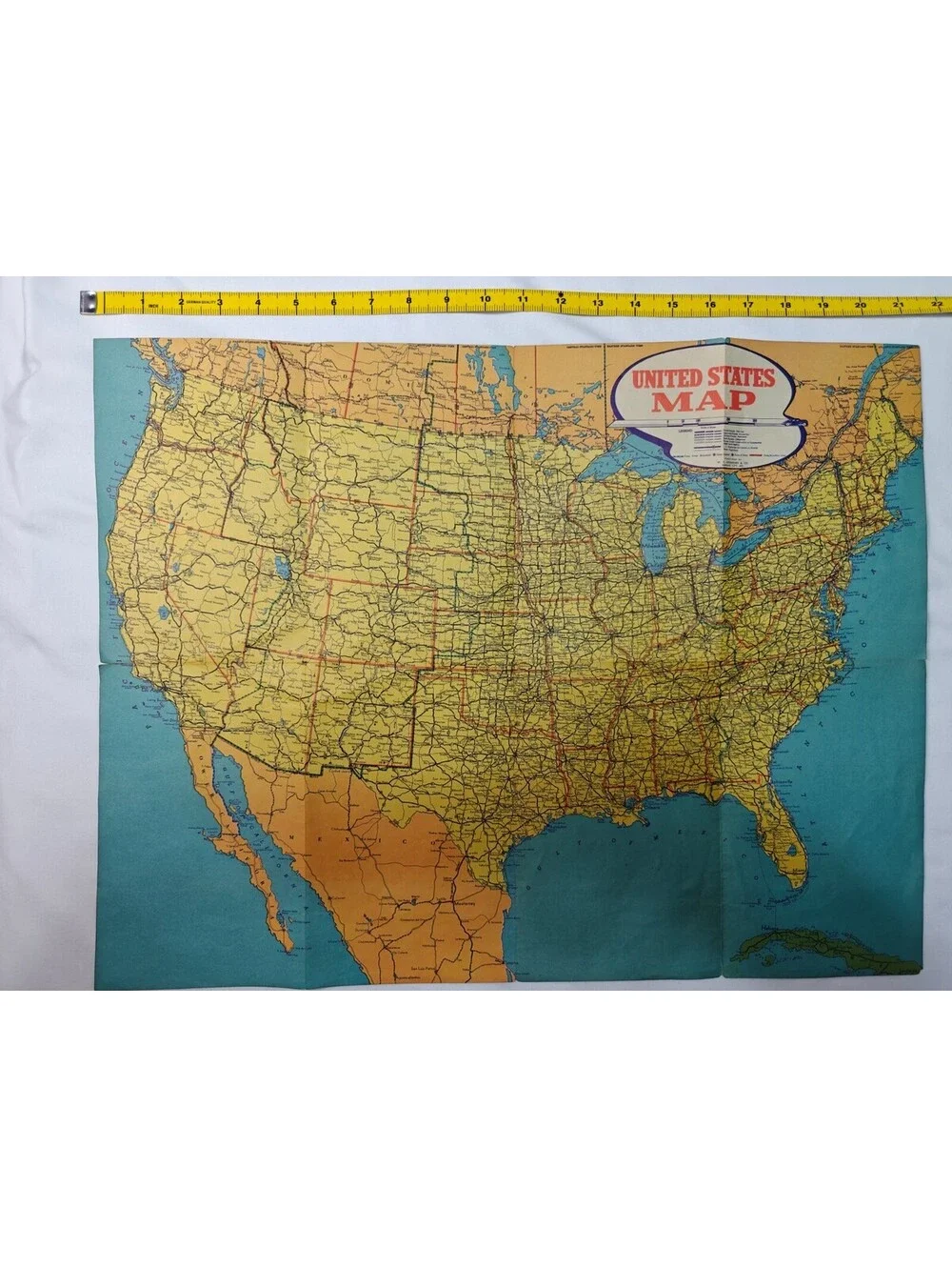 1940's 1950's United States Map U.S. Armed Forces Insignia Vtg
